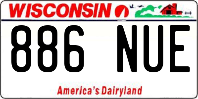 WI license plate 886NUE