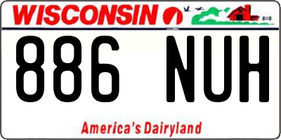 WI license plate 886NUH