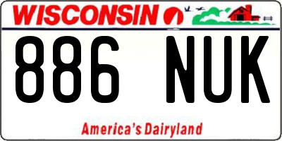 WI license plate 886NUK