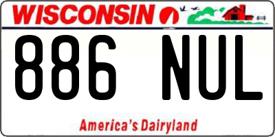 WI license plate 886NUL