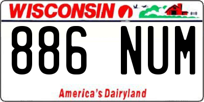 WI license plate 886NUM