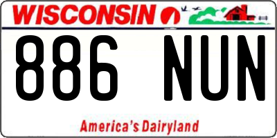 WI license plate 886NUN