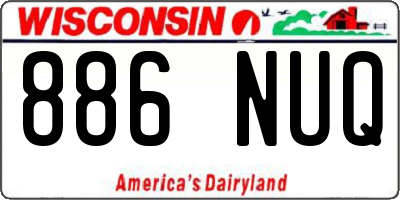 WI license plate 886NUQ