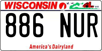 WI license plate 886NUR