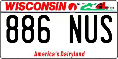 WI license plate 886NUS