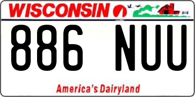 WI license plate 886NUU