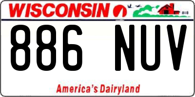 WI license plate 886NUV