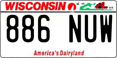 WI license plate 886NUW