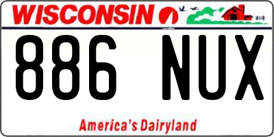WI license plate 886NUX