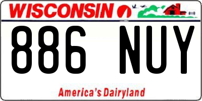 WI license plate 886NUY