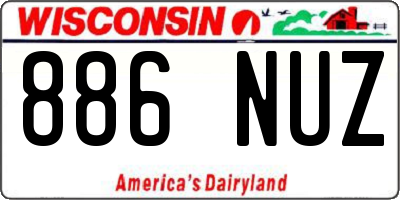 WI license plate 886NUZ