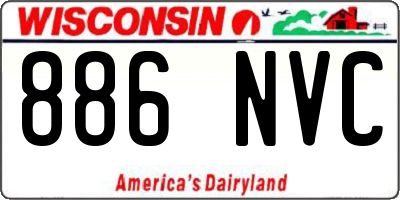 WI license plate 886NVC