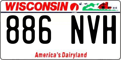 WI license plate 886NVH