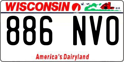 WI license plate 886NVO
