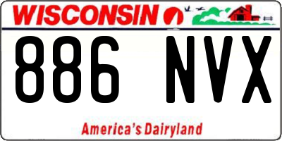 WI license plate 886NVX