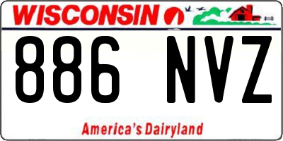 WI license plate 886NVZ