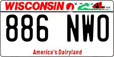 WI license plate 886NWO