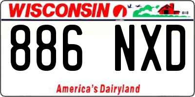 WI license plate 886NXD