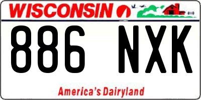 WI license plate 886NXK