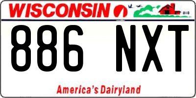 WI license plate 886NXT