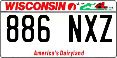 WI license plate 886NXZ