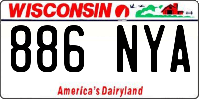 WI license plate 886NYA