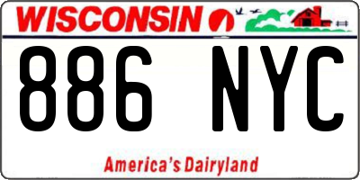 WI license plate 886NYC