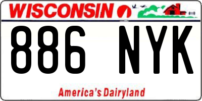 WI license plate 886NYK