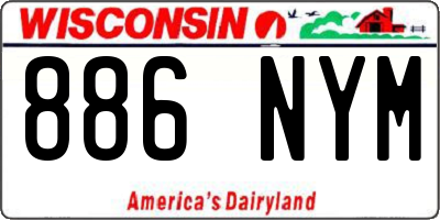 WI license plate 886NYM