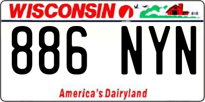 WI license plate 886NYN