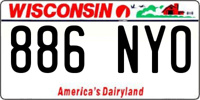 WI license plate 886NYO