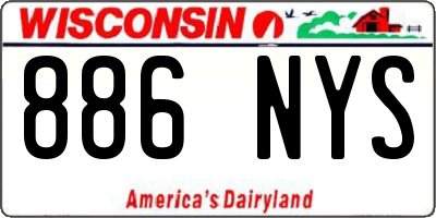WI license plate 886NYS