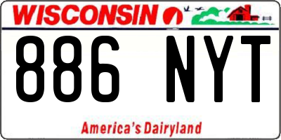 WI license plate 886NYT