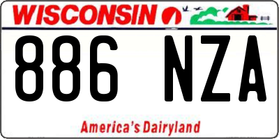 WI license plate 886NZA
