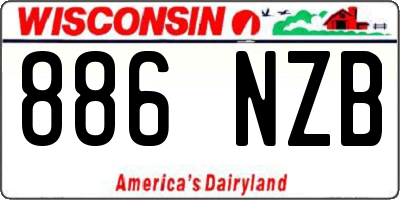 WI license plate 886NZB