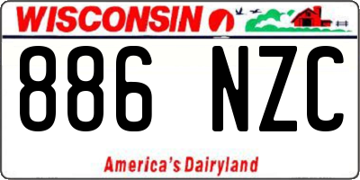 WI license plate 886NZC