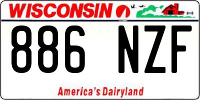 WI license plate 886NZF