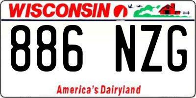 WI license plate 886NZG