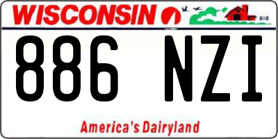 WI license plate 886NZI