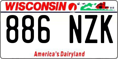 WI license plate 886NZK