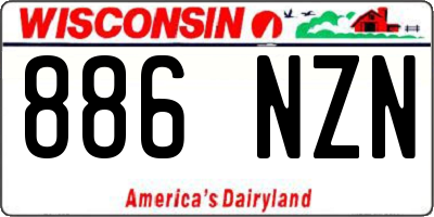 WI license plate 886NZN