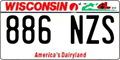 WI license plate 886NZS