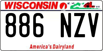 WI license plate 886NZV