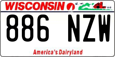 WI license plate 886NZW