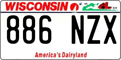 WI license plate 886NZX