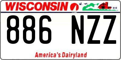 WI license plate 886NZZ