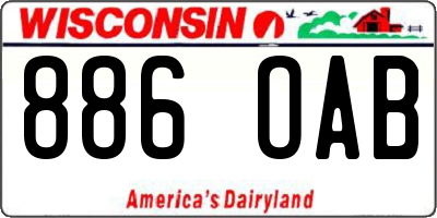 WI license plate 886OAB