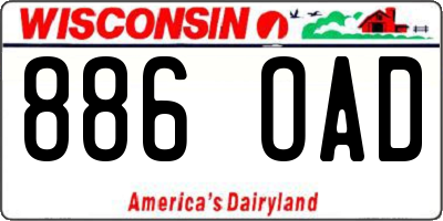 WI license plate 886OAD