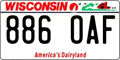 WI license plate 886OAF