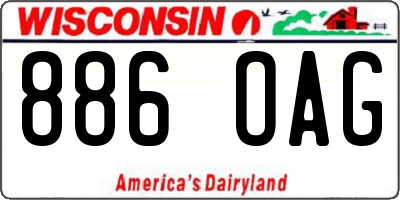 WI license plate 886OAG